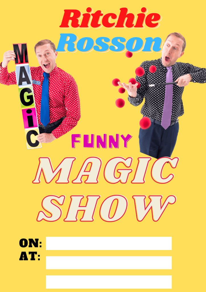 Ritchie Rosson funny magic show for schools, birthday parties and family events 