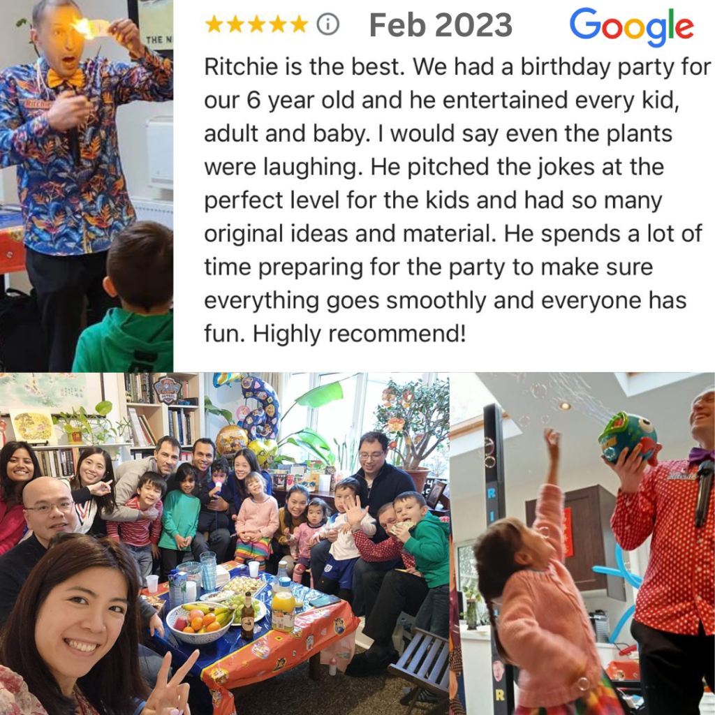 Party entertainer Ritchie Rosson review of 6th birthday party 2023