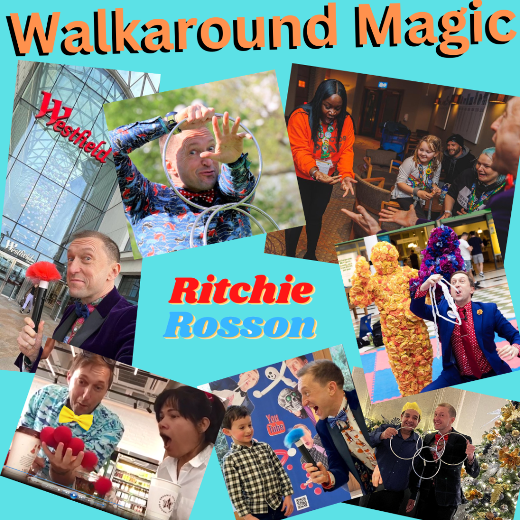 Close-up walkaround magic with magician and children's entertainer Ritchie Rosson 